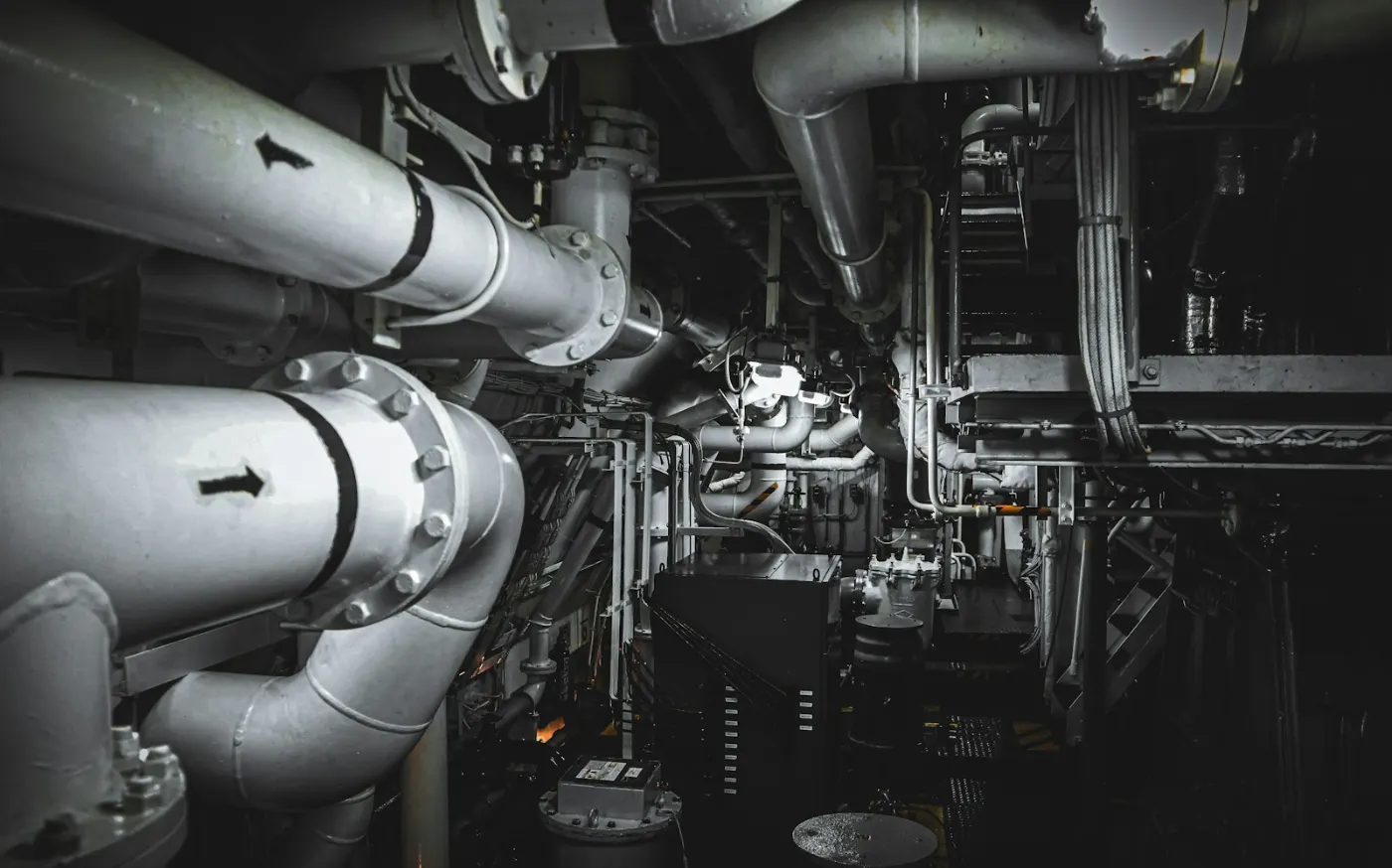 Salle des machines d'un navire